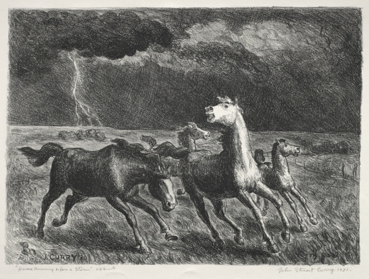 Horses Running before a Storm