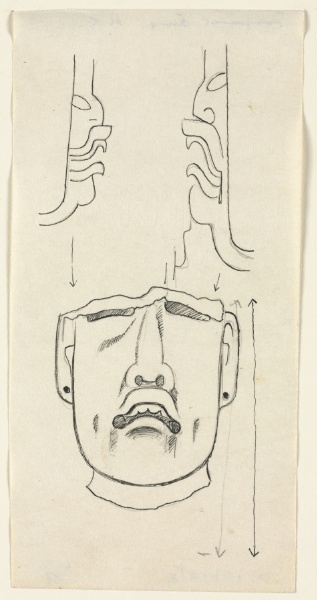 Drawing of Olmec Jade Head