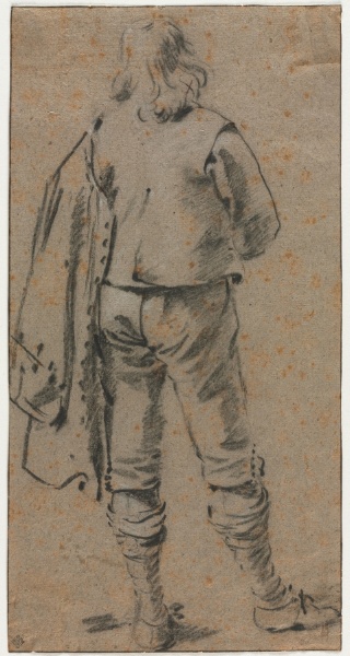 A Man Standing Seen from the Back
