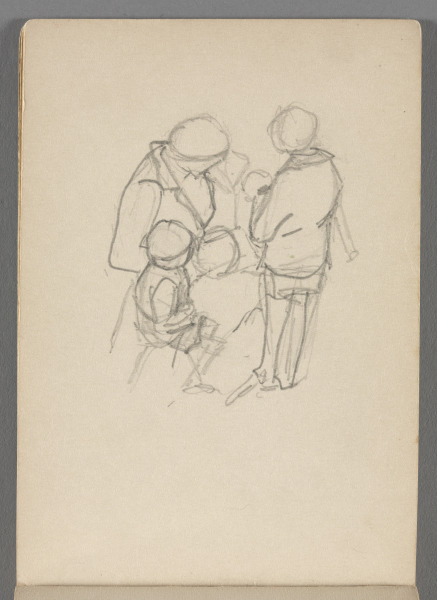 Sketchbook No. 4, page 35: Pencil sketch of group of figures