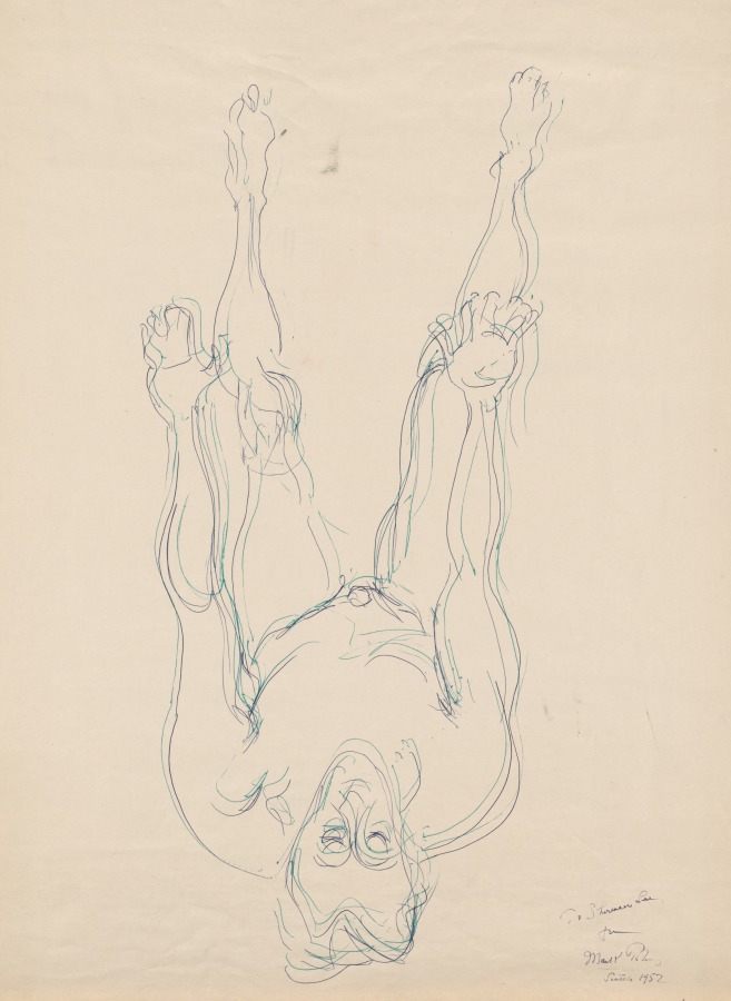 Male Nude Study, Mark Tobey, 1952