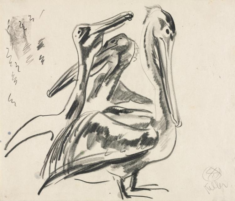 Study of Three Pelicans, Henry Keller, c. 1891–1944
