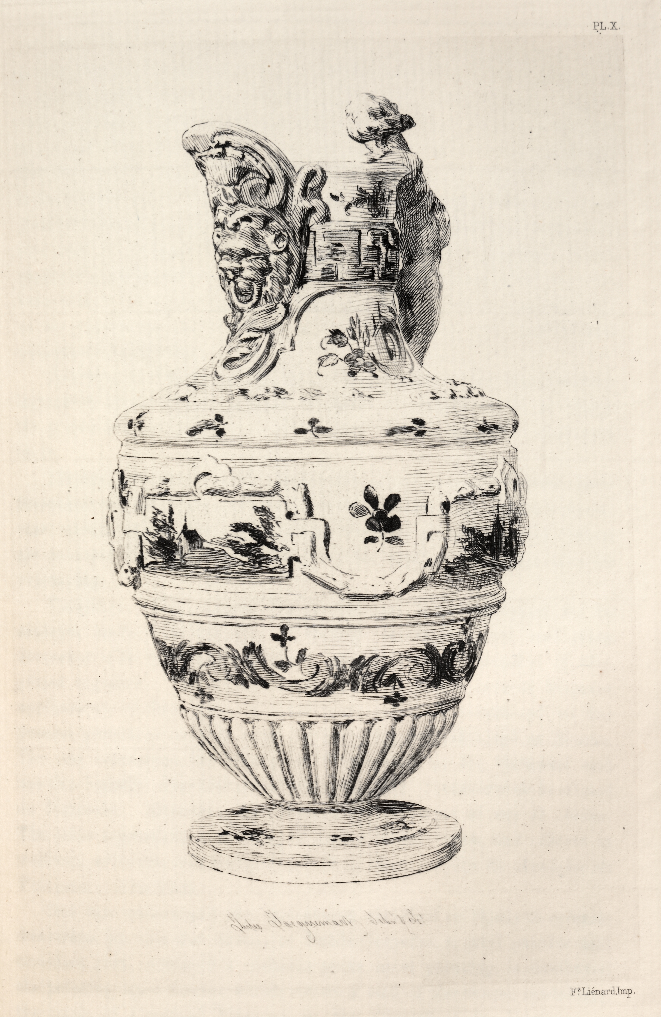 History of the Ceramic Art: A Descriptive and Philosophical Study of the Pottery of All Ages and All Nations: Spain: Talavera de la Reyna- Faience- Ewer (Plate X)
