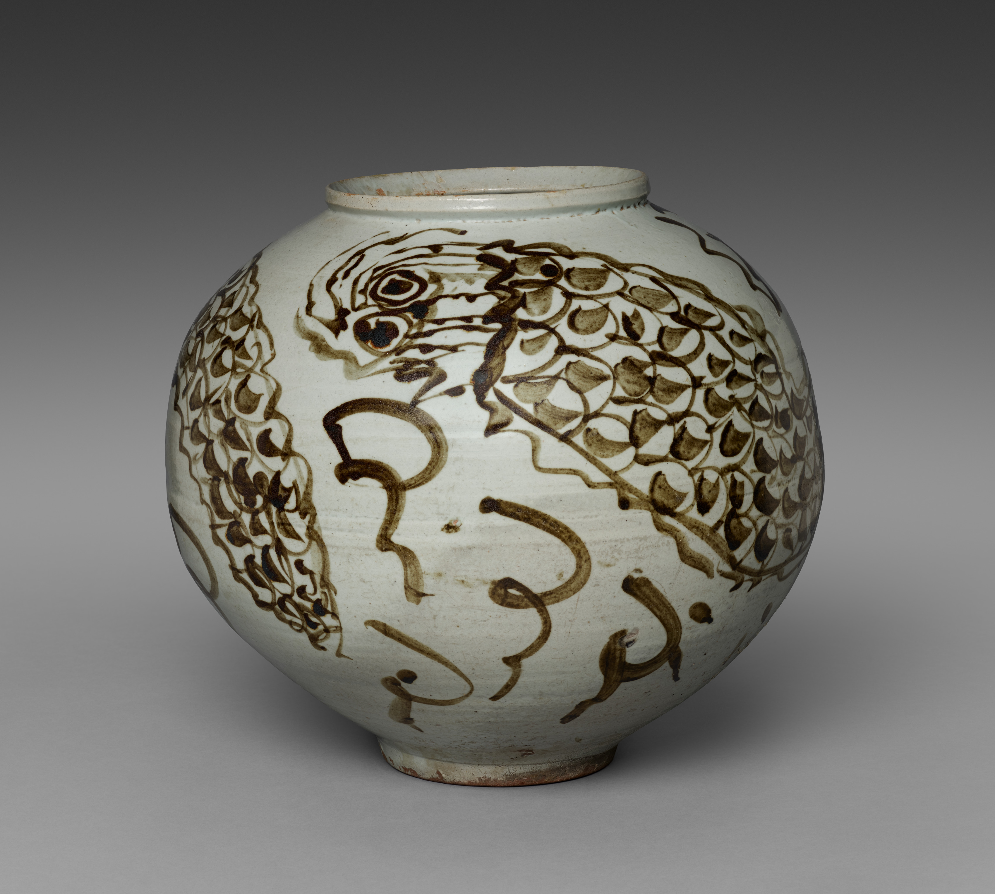 Jar with Dragon and Clouds Design