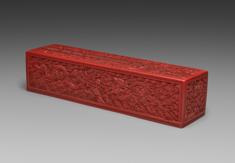 Carved Lacquer Scroll Box
