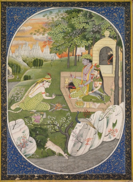 Rama, Sita, and Lakshmana in the forest