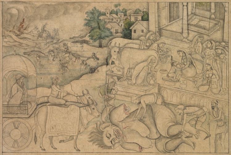 Cremation of the Demoness Putana, from a Krishna-Lila