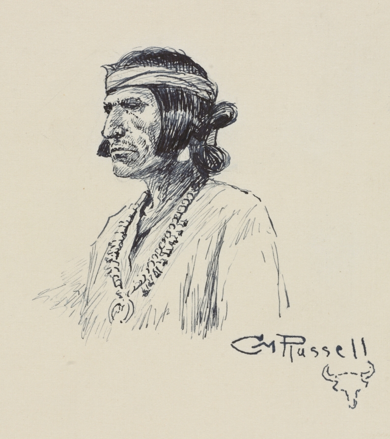 Portrait of an Indian, Charles Marion Russell, c. 1888–1926