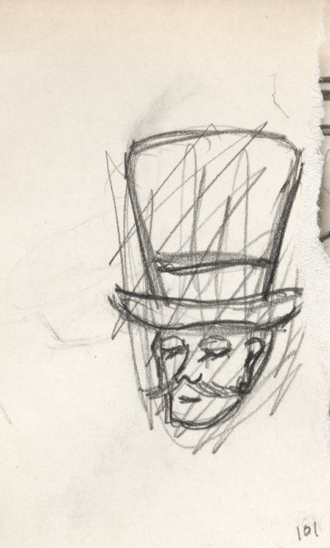 Sketchbook No. 2, page 101: Man with Large Top Hat