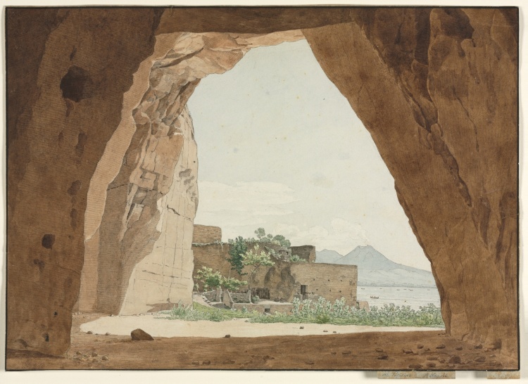 Vesuvius and the Bay of Naples from a Cave