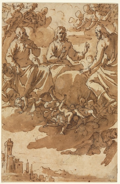 Christ in Glory with Two Saints