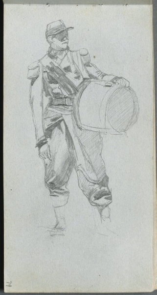 Sketchbook, page 79: Soldier with Drum