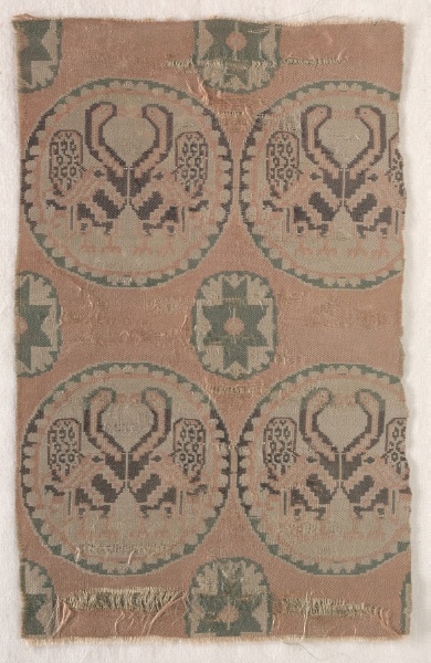 Textile with Paired Ducks in Roundels (Copy of a Medieval Silk)