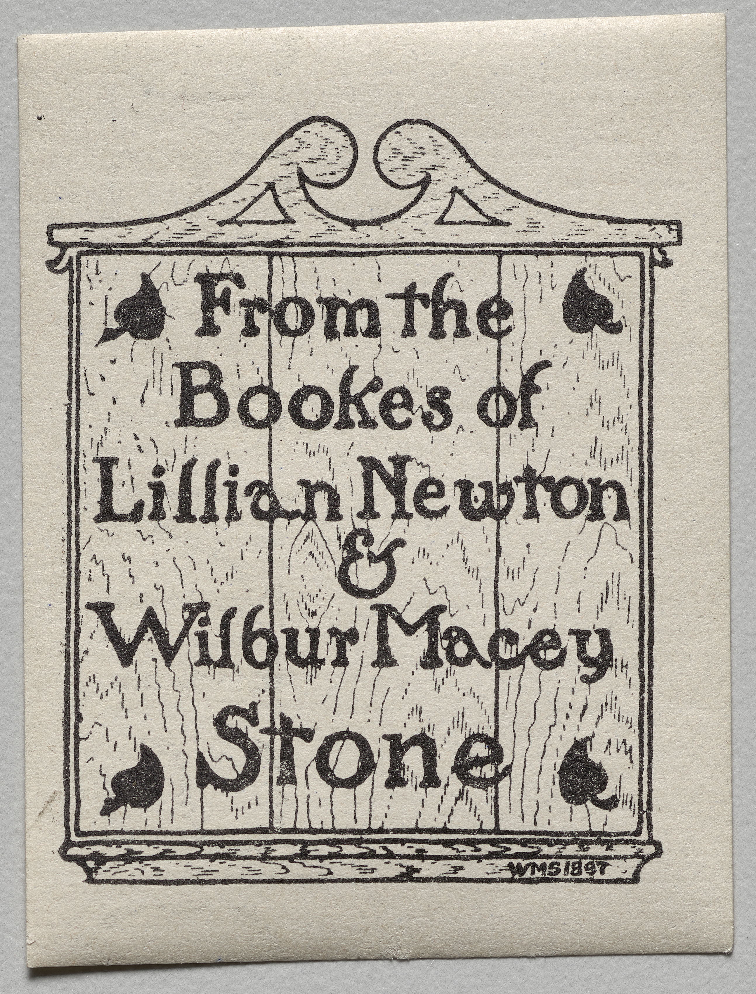 Bookplate: Lillian Newton and Wilbur Macey Stone