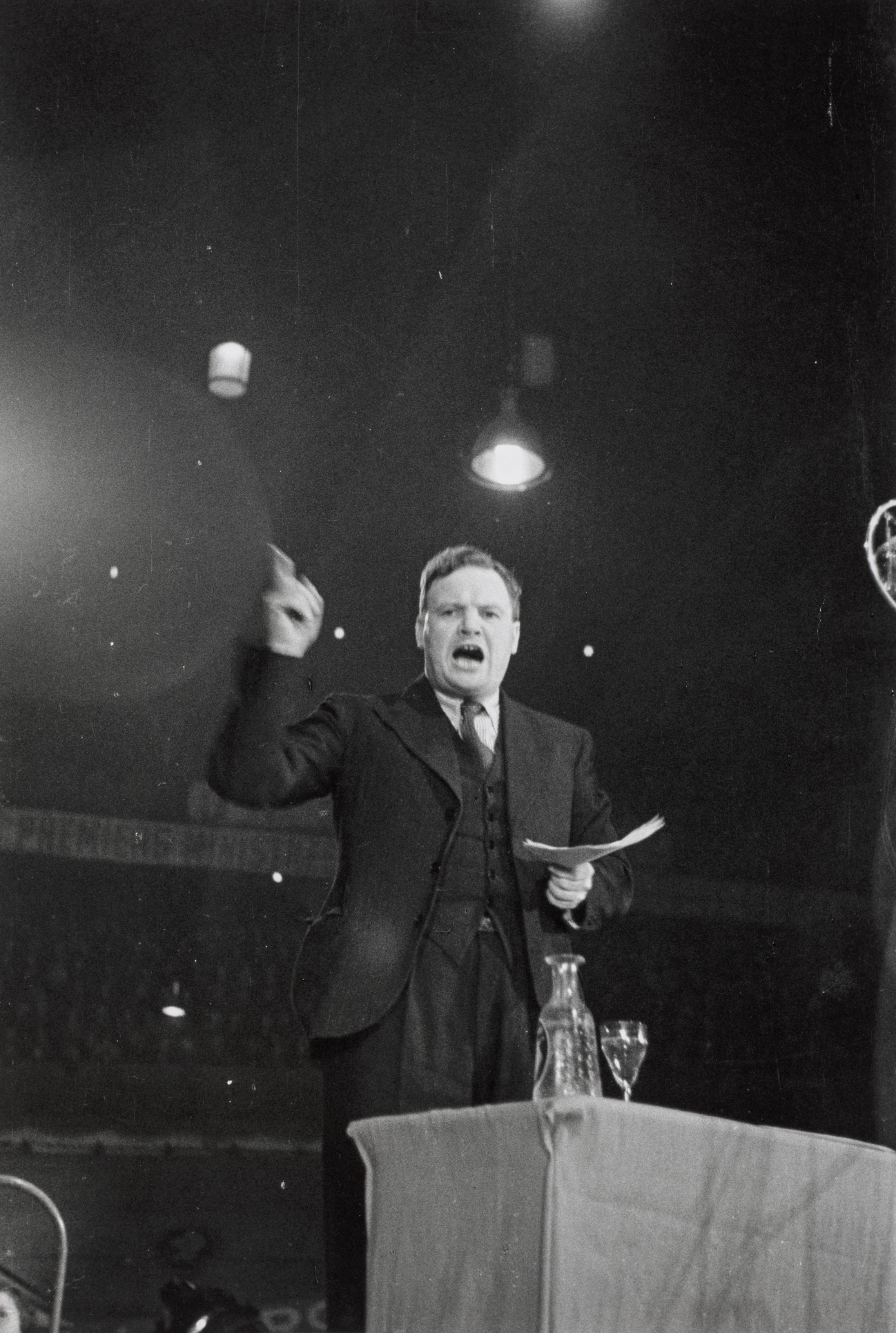 Maurice Thorez Speaking at Podium, Velodrome d'Hiver, 15th Arrondissement, Paris, 1936