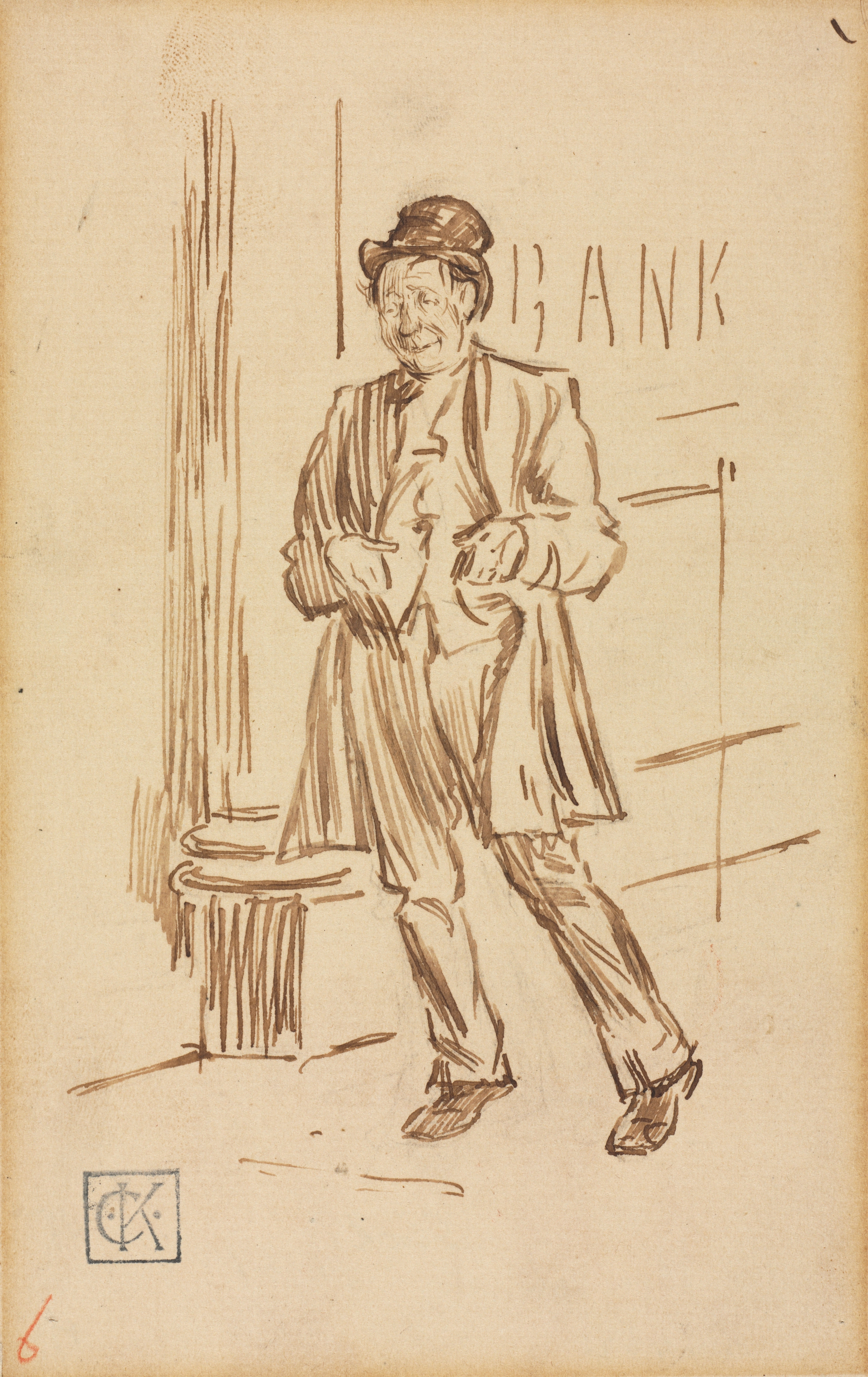 Study of a Drunken Man Passing a Bank