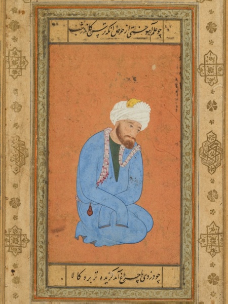 Portrait of a kneeling holy man, from the Prince Salim Album
