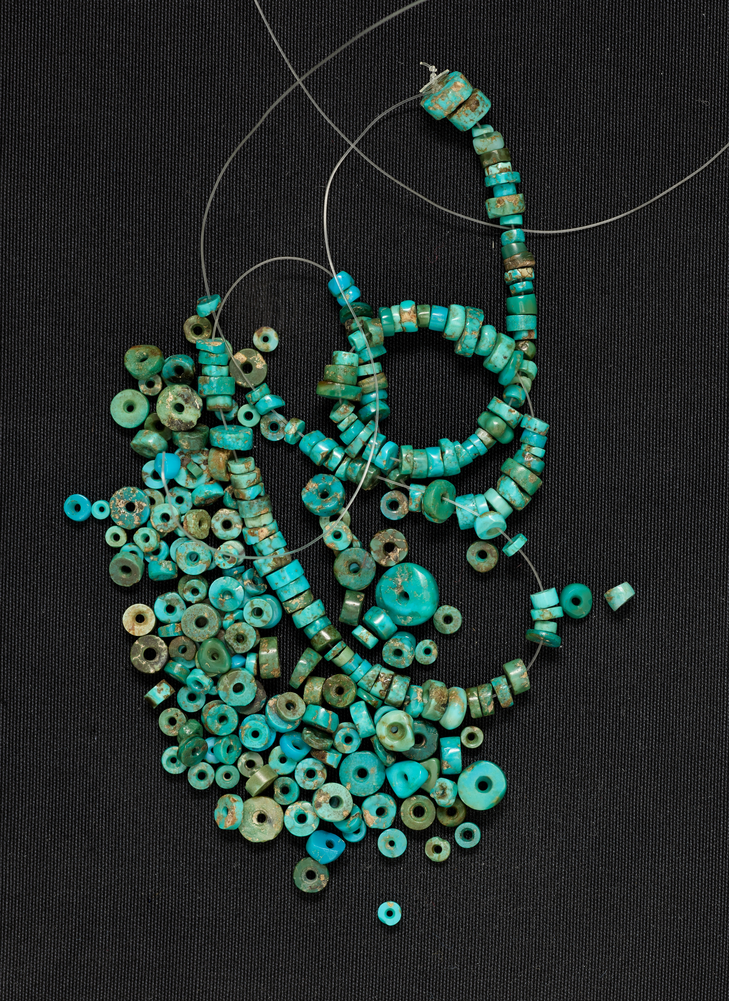 Modern blue beads removed from Necklace