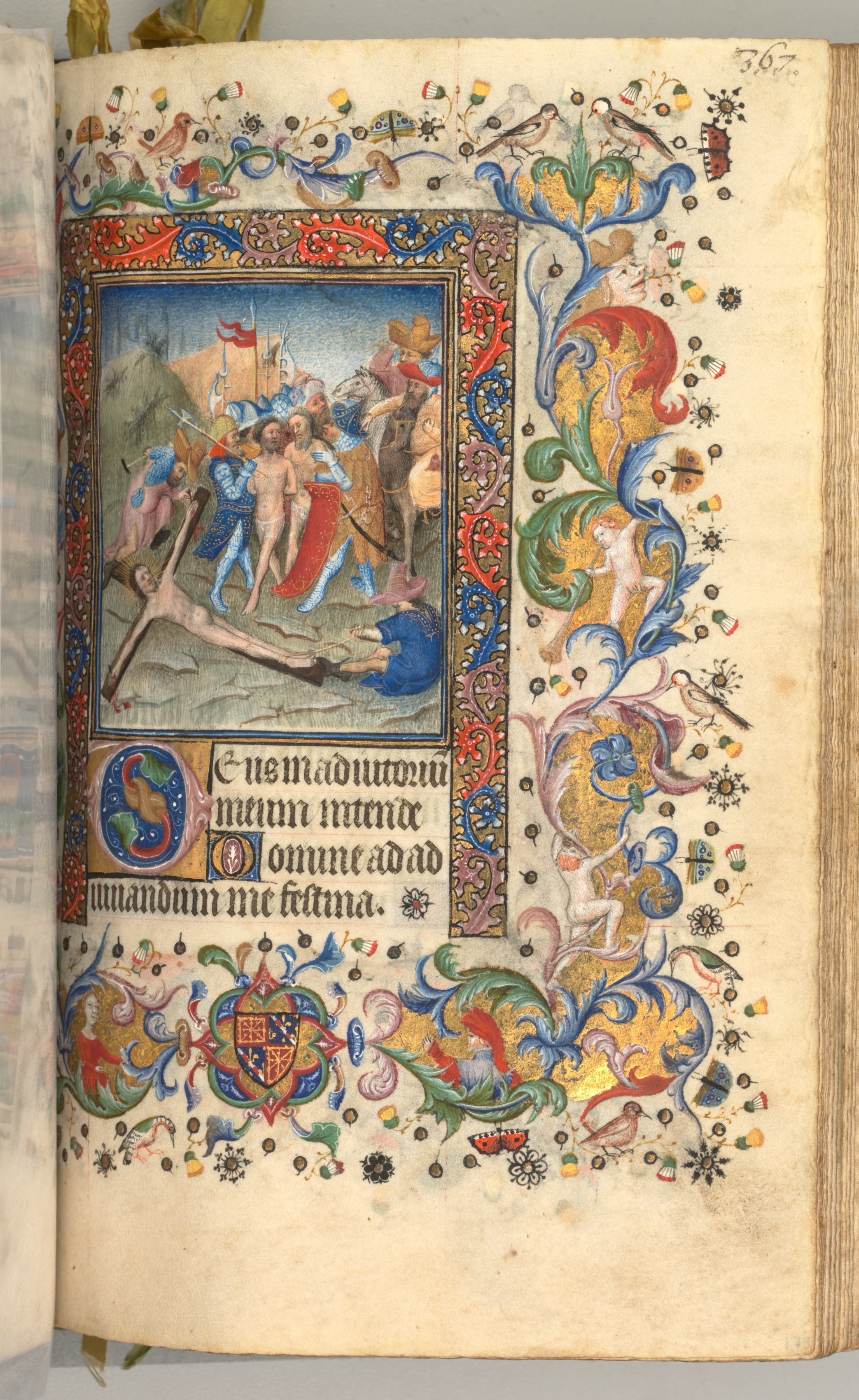 Hours of Charles the Noble, King of Navarre (1361-1425): fol. 179r, Christ Nailed to the Cross