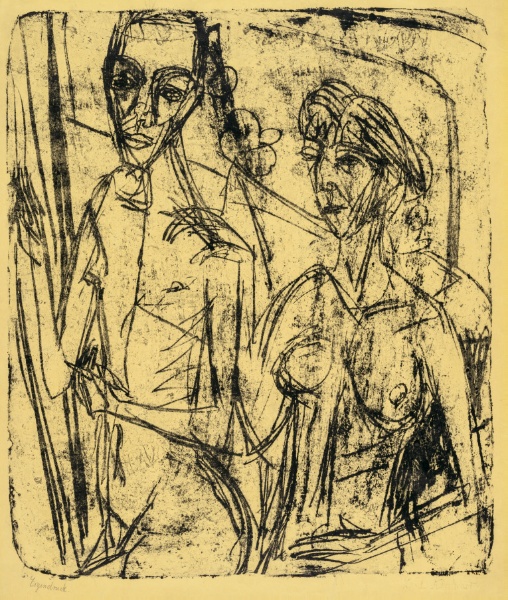 Couple in Room, Nude Man with Woman