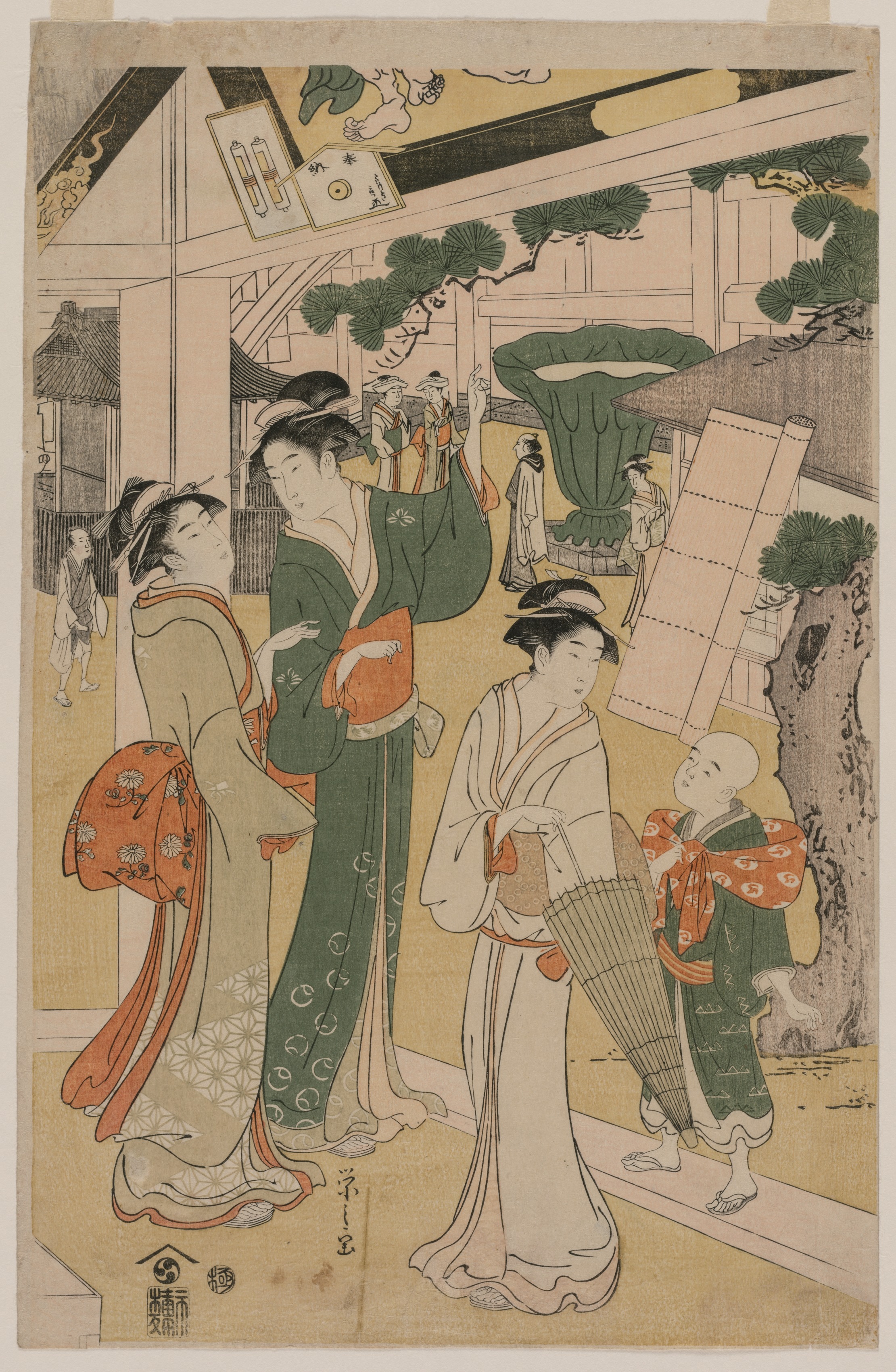 Print from Women Resting in the Votive Picture Hall at Asakusa