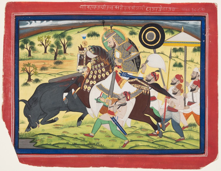 Maharao Ram Singh II of Kota (r. 1828–66) Hunting Buffalo