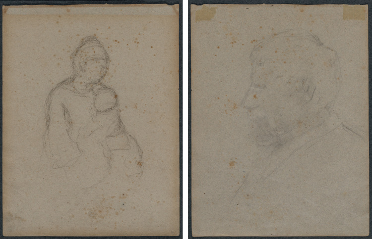 Mother and Child (recto); Profile Bust of a Man (verso)
