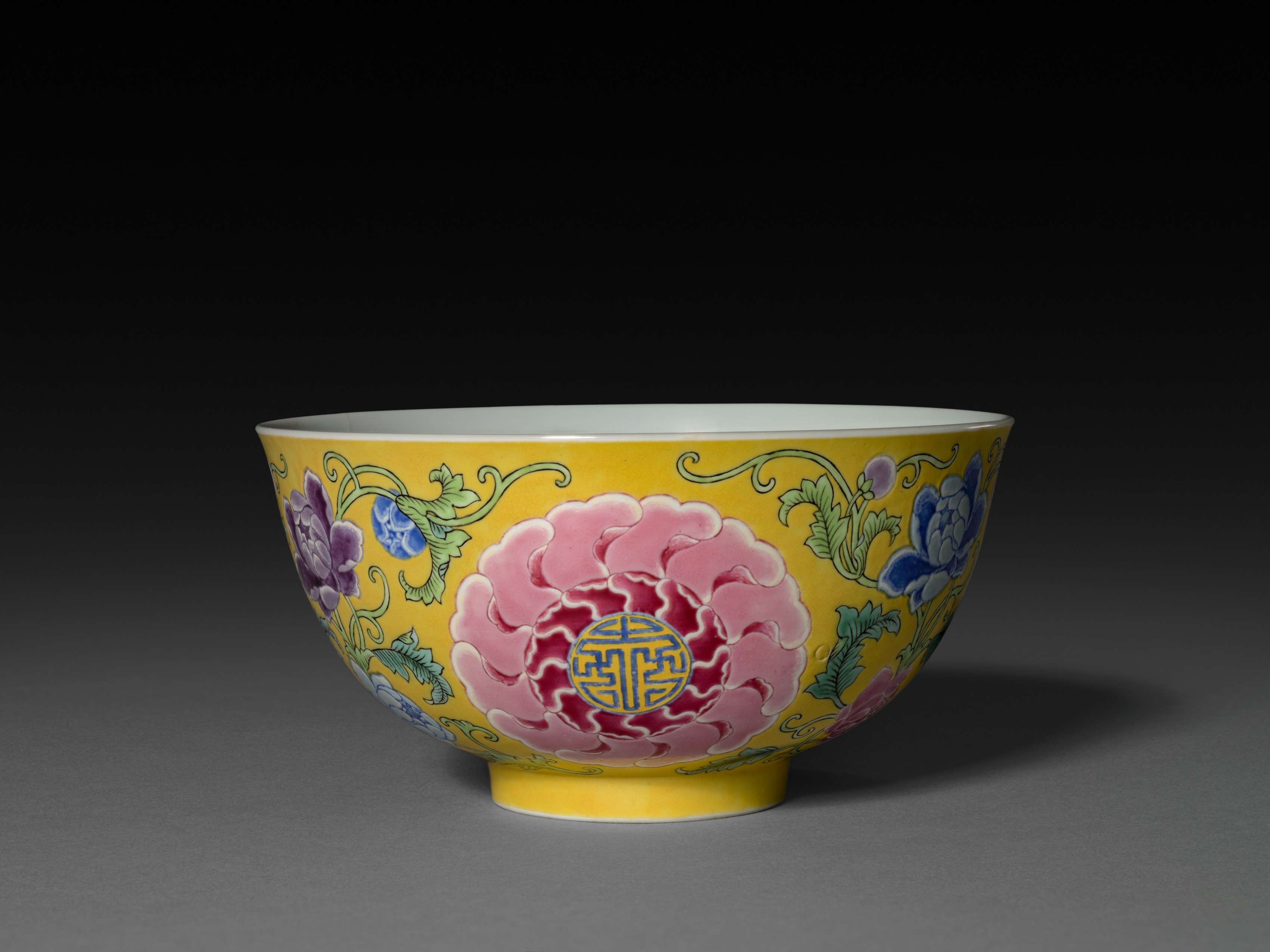 Bowl with Floral Sprays and Inscribed Medallions