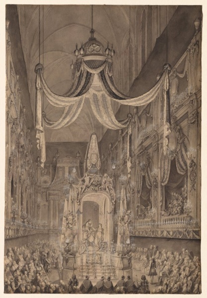 Funeral for Marie-Thérèse of Spain, Dauphine of France, in the Church of Nôtre Dame, Paris, on November 24, 1746