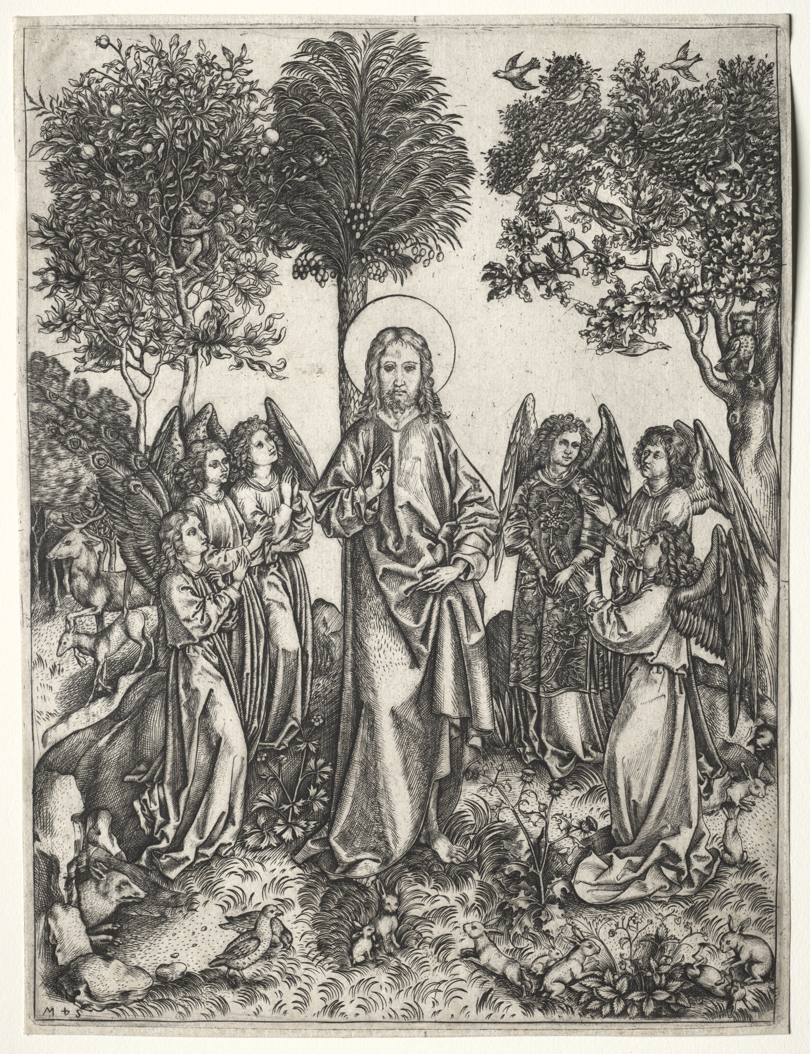 Christ in the Wilderness Attended by Six Angels