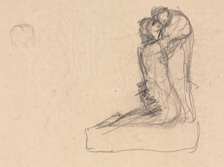 Sketch of Two Figures Embracing (verso)