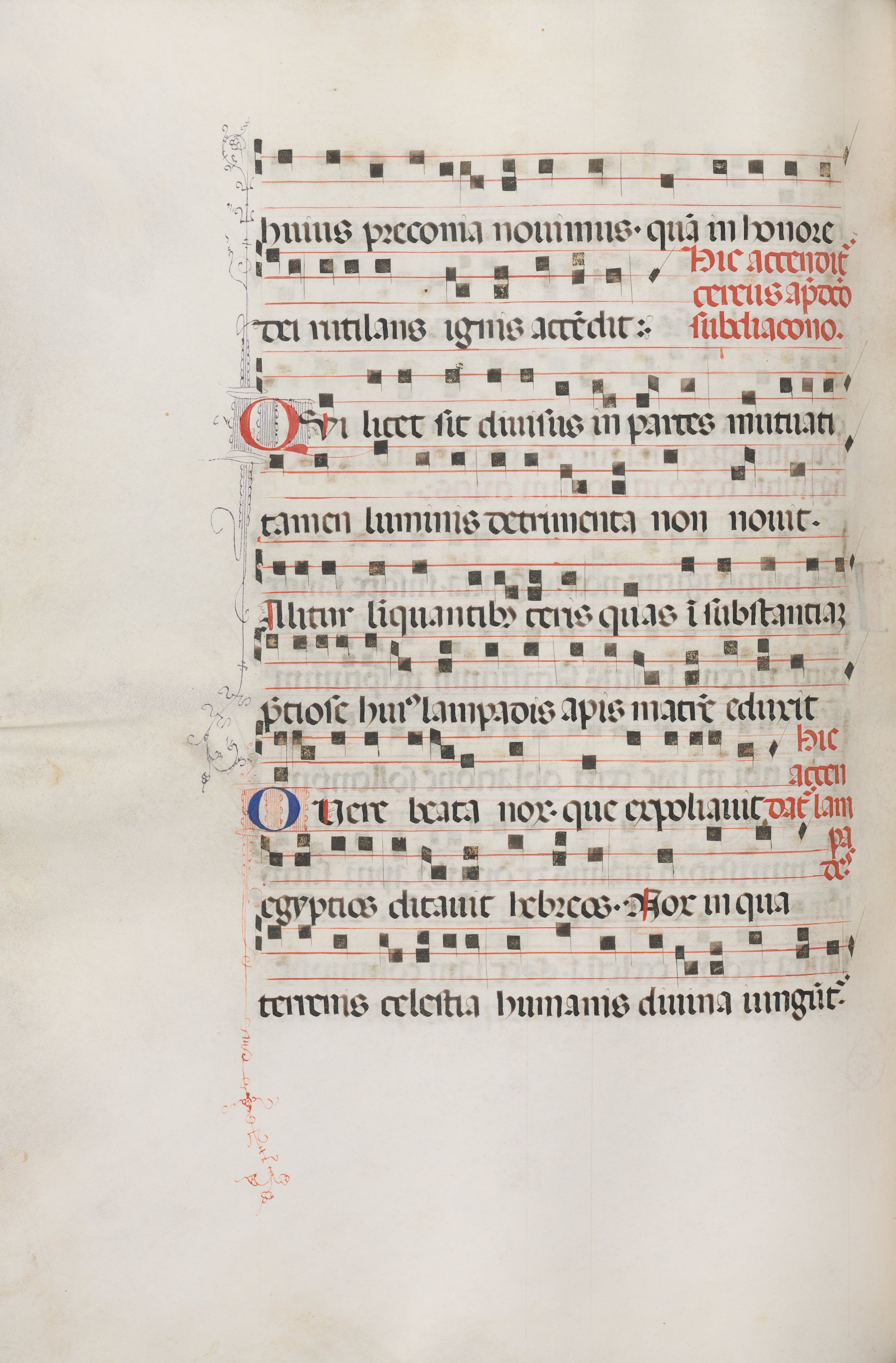 Missale: Fol. 156v: Music for "Exultet"