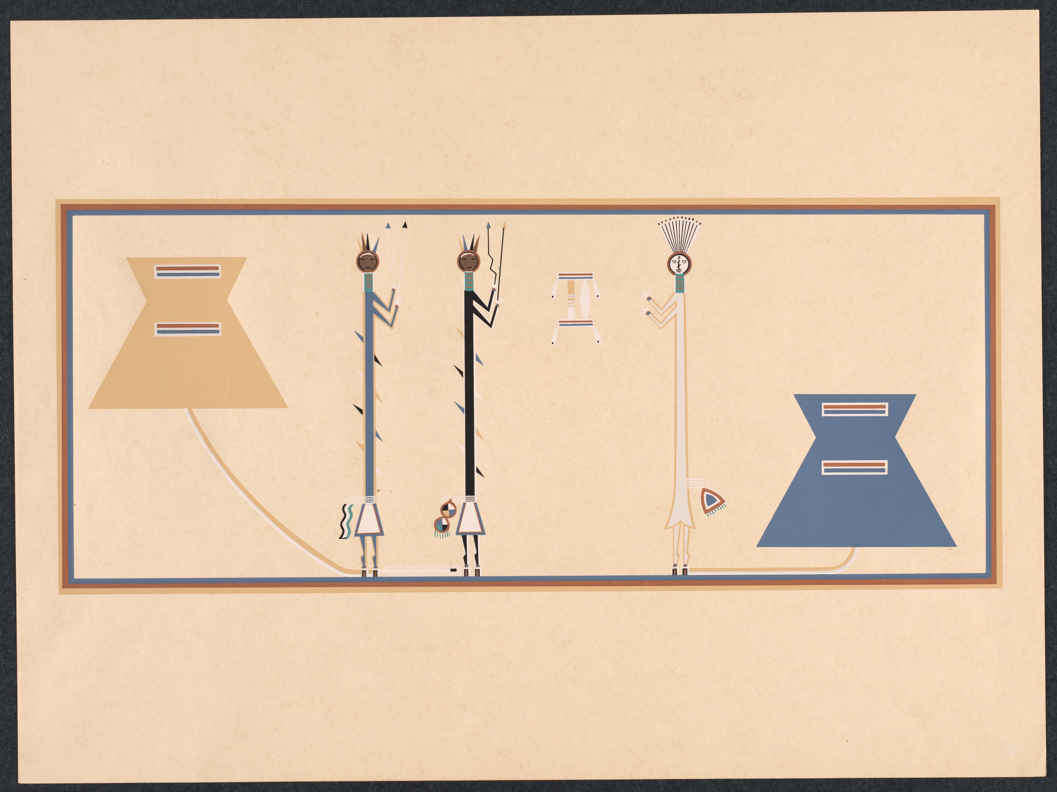 Where the Two Came to Their Father: A Navaho War Ceremonial, Plate 10: talking God painting 
