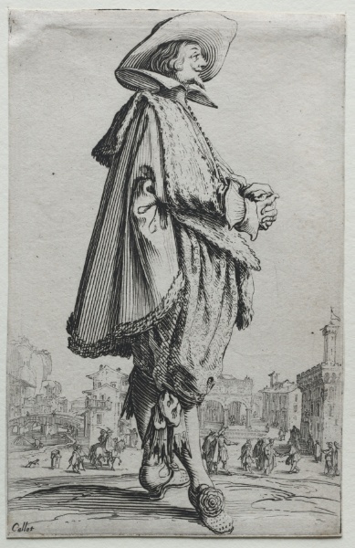 La Noblesse: Gentleman Standing in Profile with Clasped Hands