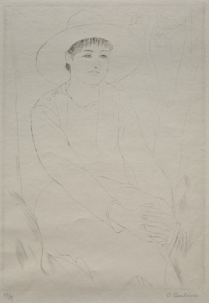 A Young Woman with Her Hands Joined