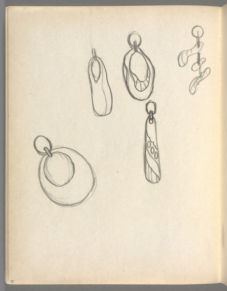 Sketchbook No. 6, page 88: Pencil designs for earrings