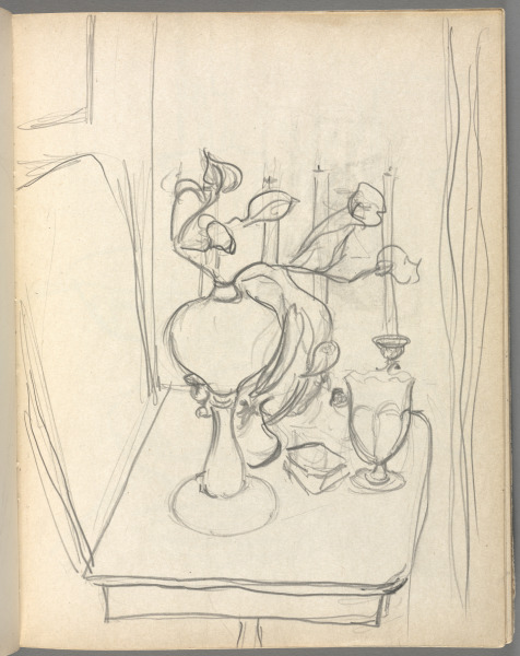 Sketchbook No. 6, page 71: Pencil Large still life same as page 70