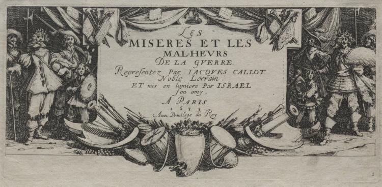 The Large Miseries of War:  Title Page