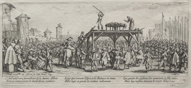 The Large Miseries of War:  Execution on the Wheel