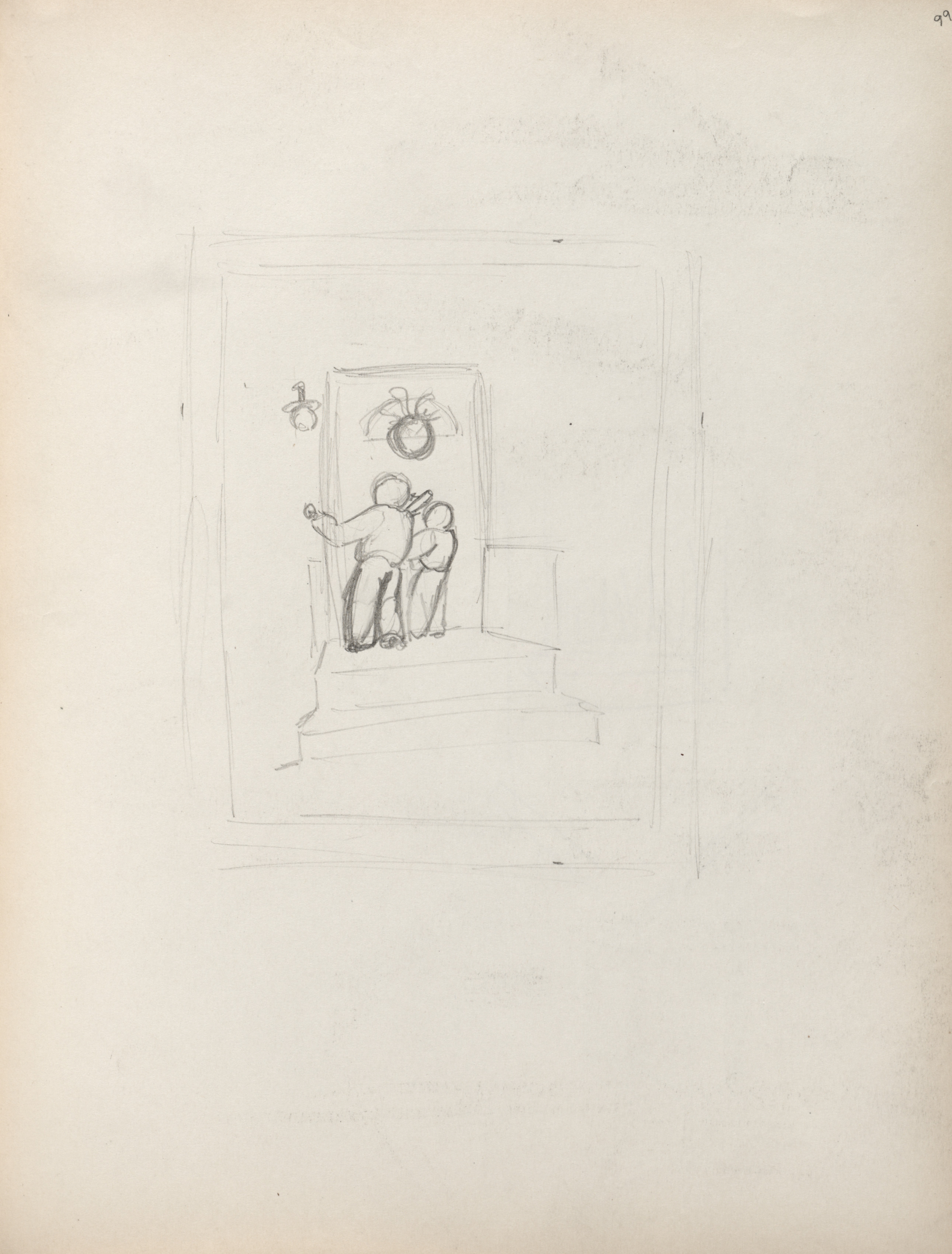 Sketchbook No. 2, page 66: Figures at a doorway