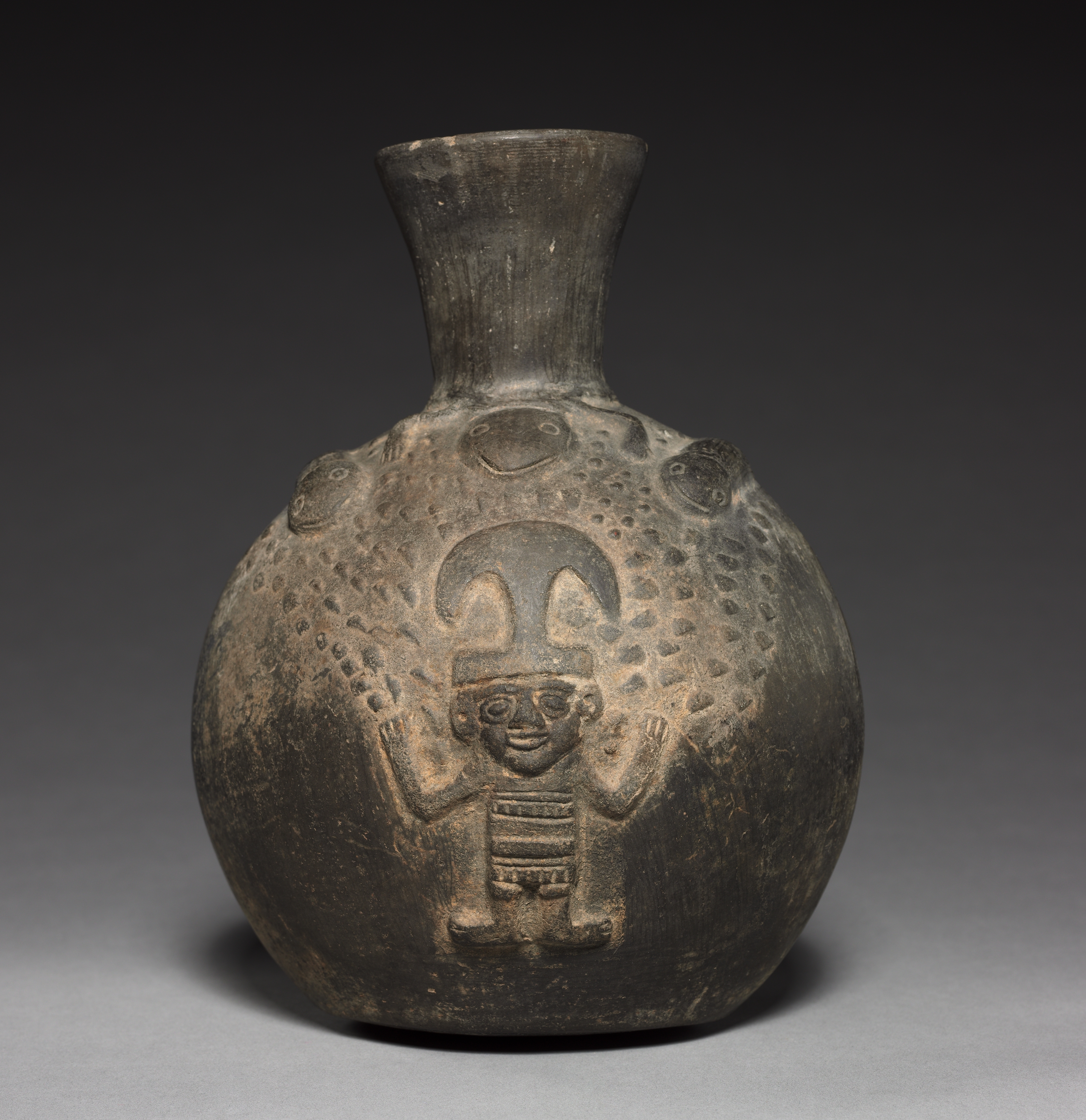 Bottle with Figure in Relief