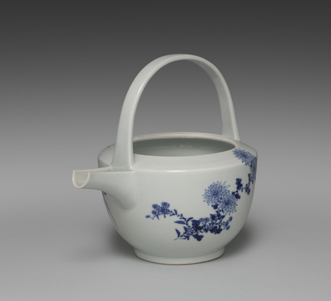 Sake Pourer with Chrysanthemum, Orchid, and Plum