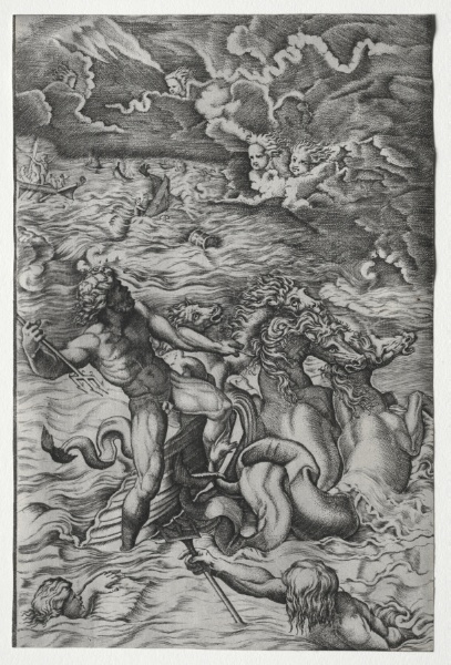 Neptune Calming the Tempest That Aeolus Raised Against Aeneas's Fleet