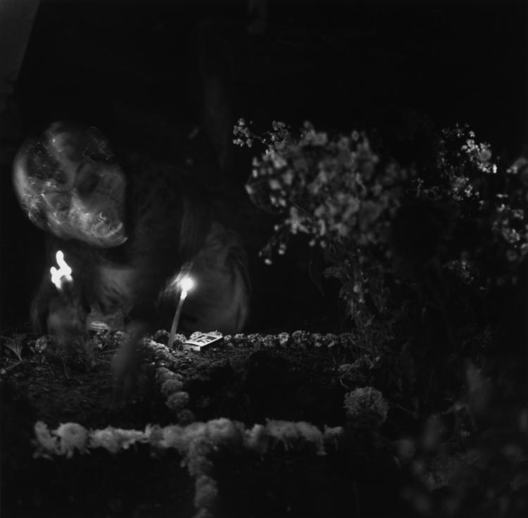 Untitled (Masked Figure, Flowers and Candles, Mexico)