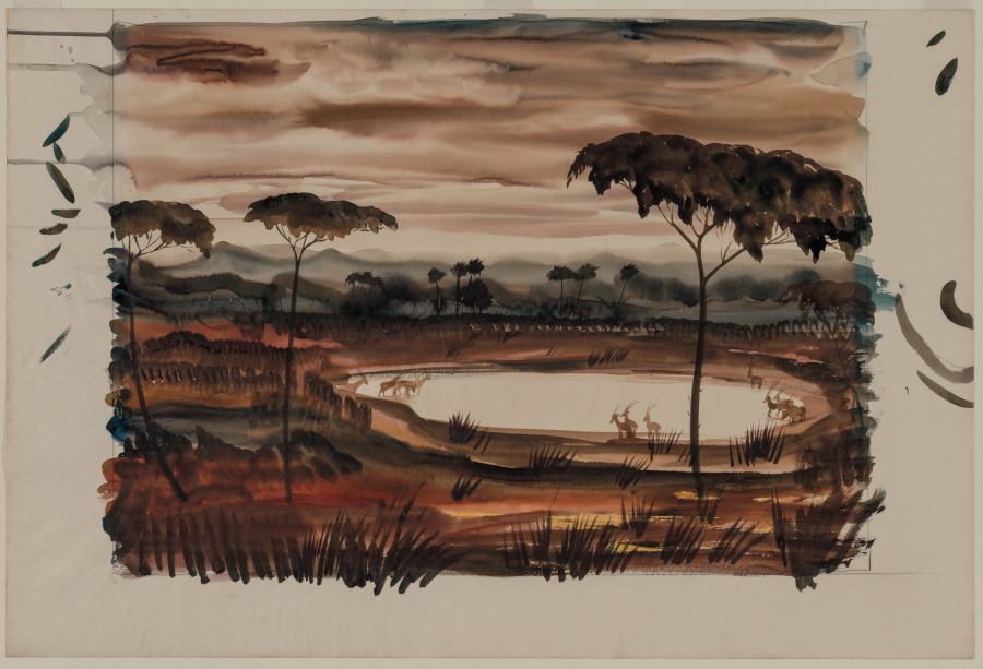 Water Hole, East Africa, Paul B. Travis, 1934