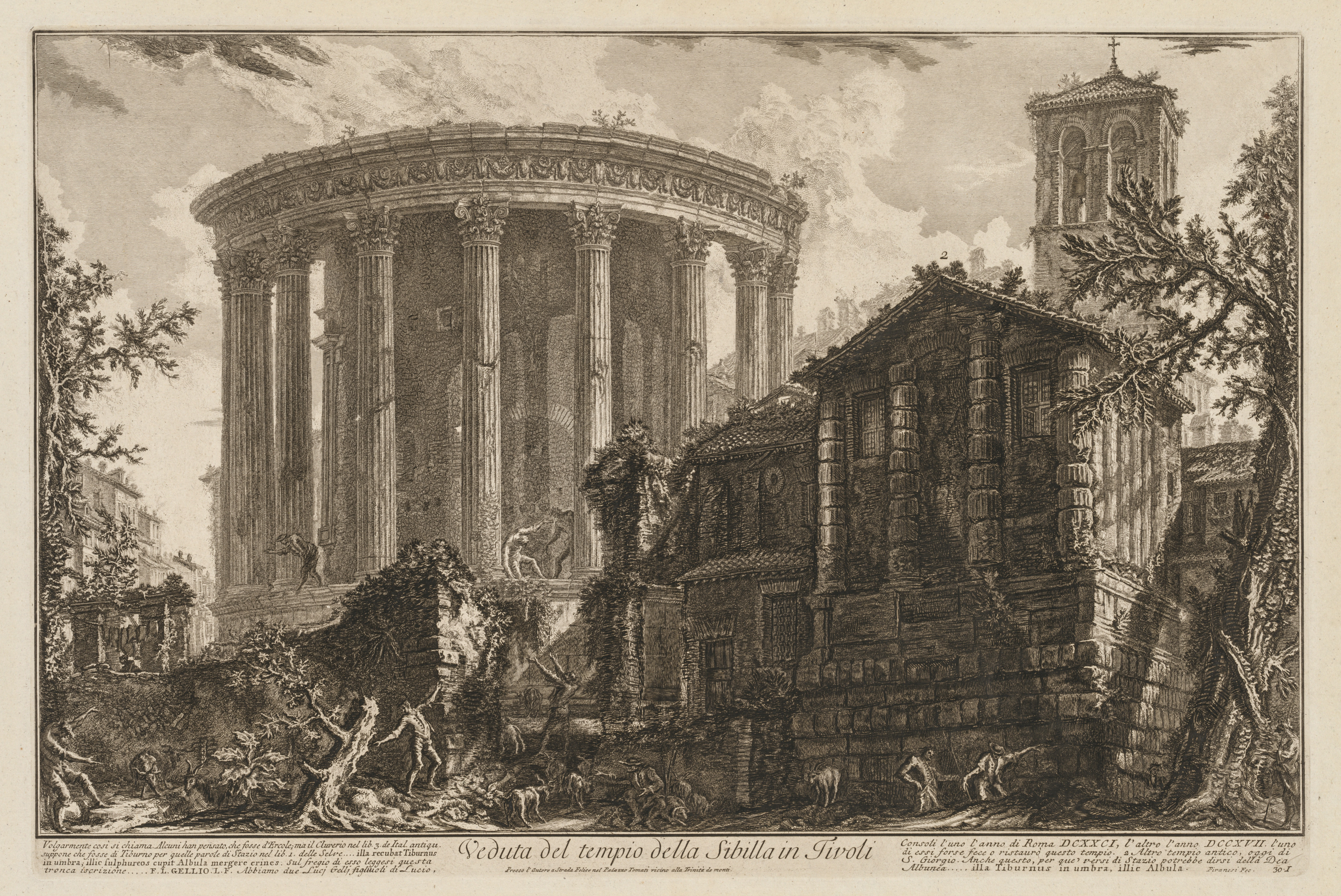 Views of Rome:  Temple of the Sibyl at Tivoli