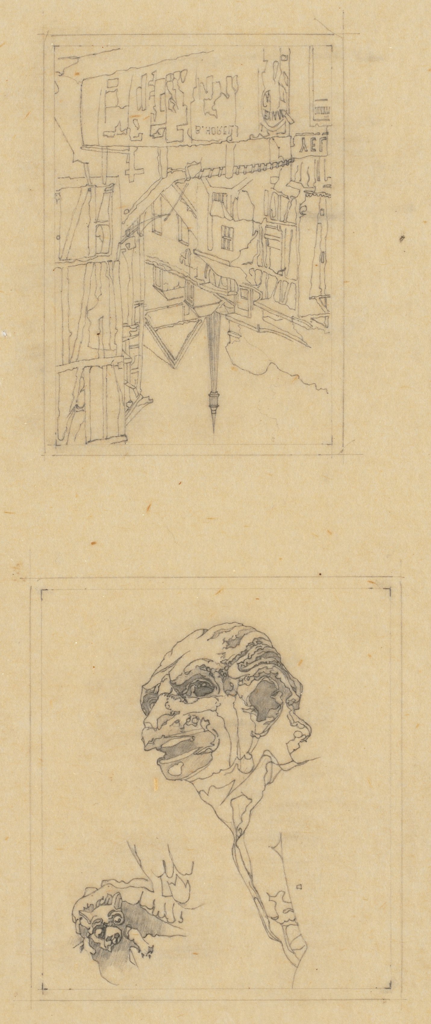Gargoyle Series No. 12, Miniature Series No. 10: Ugly Devil & Demonstration Series No. 20: Rouen (Sketch)