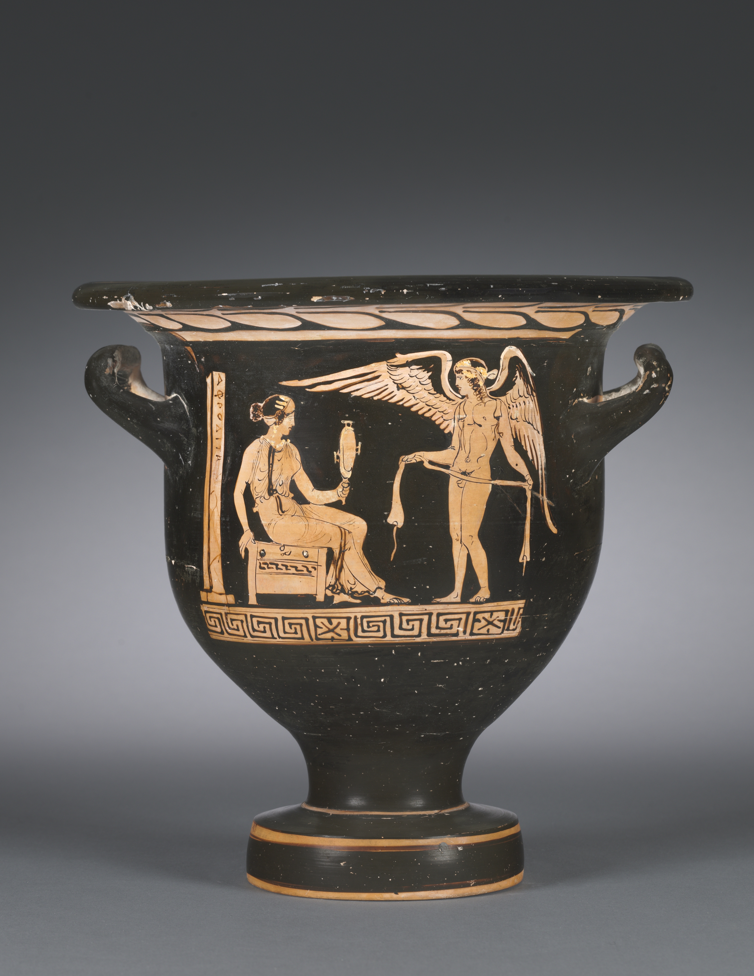 Red-Figure Bell Krater (Mixing Vessel): Aphrodite and Eros