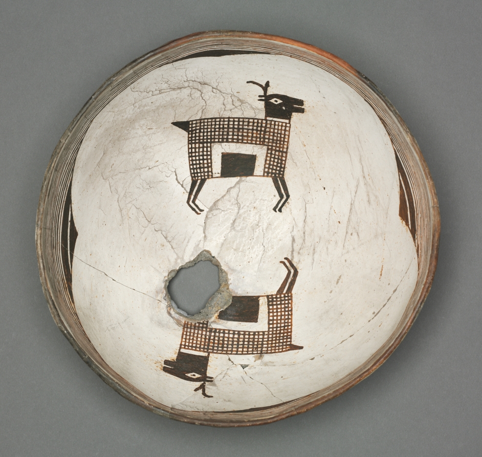Bowl with Two Pronghorn Antelope