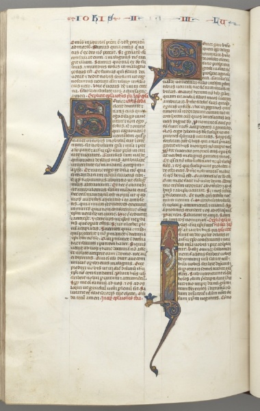 Fol. 481v, Jude, historiated initial I, Jude standing with a scroll